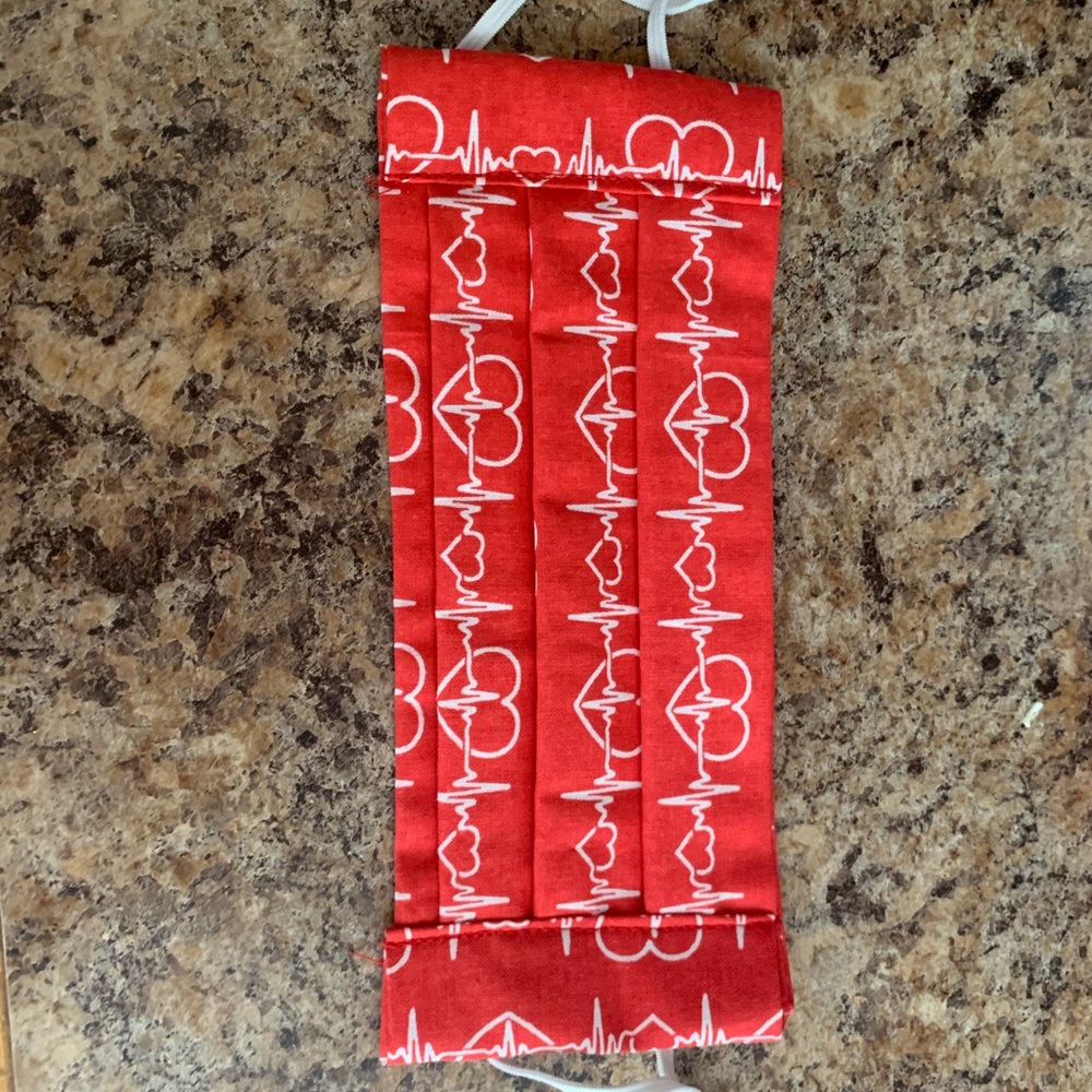 Red Heart Beat Face Mask
